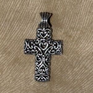 Intricate Sterling Silver Cross Pendant